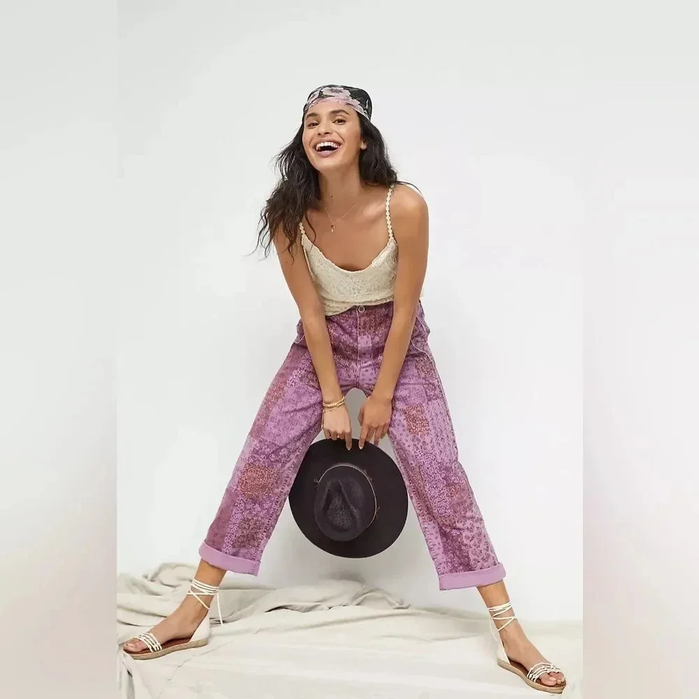 Pilcro Purple Patchwork Pants - Picture 4 of 12